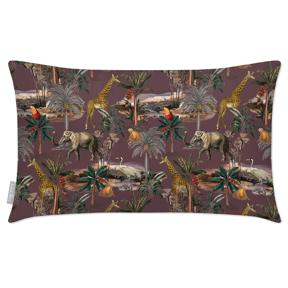 Safari Voyage | Outdoor Garden Waterproof Rectangle Cushion - Italian Grape 50 x 30 cm by Izabela Peters
