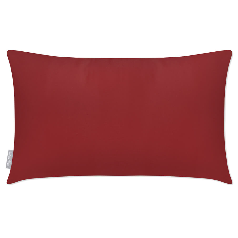 Outdoor Garden Waterproof Rectangle Cushion - Signature Colours Izabela Peters Raspberry Red 50 x 30 cm