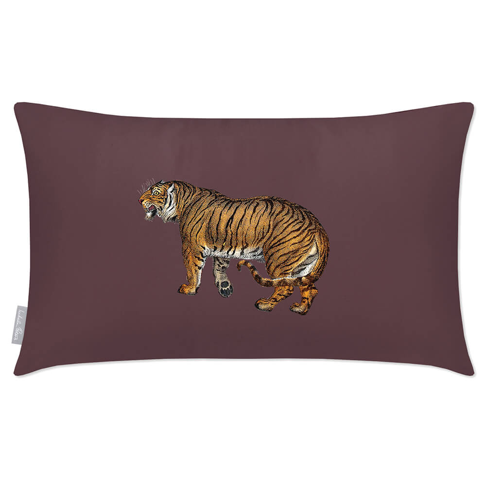 Outdoor Garden Waterproof Rectangle Cushion - Tiger - Italian Grape 50 x 30 cm by Izabela Peters