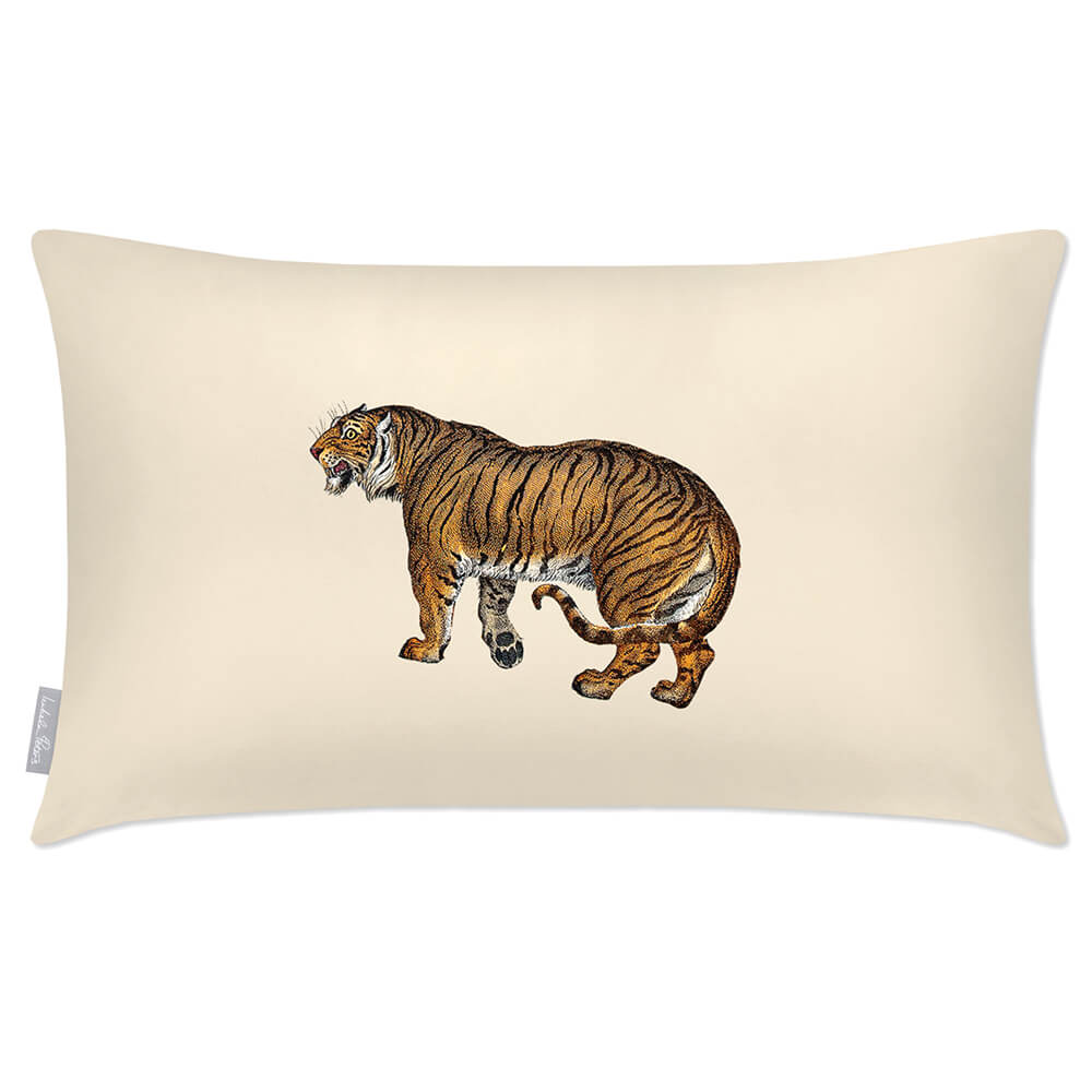 Outdoor Garden Waterproof Rectangle Cushion - Tiger - Ivory Cream 50 x 30 cm by Izabela Peters