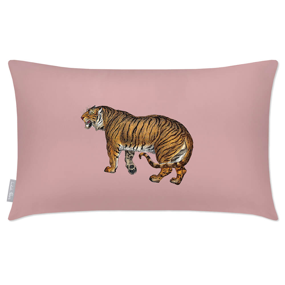 Outdoor Garden Waterproof Rectangle Cushion - Tiger - Rosewater 50 x 30 cm by Izabela Peters