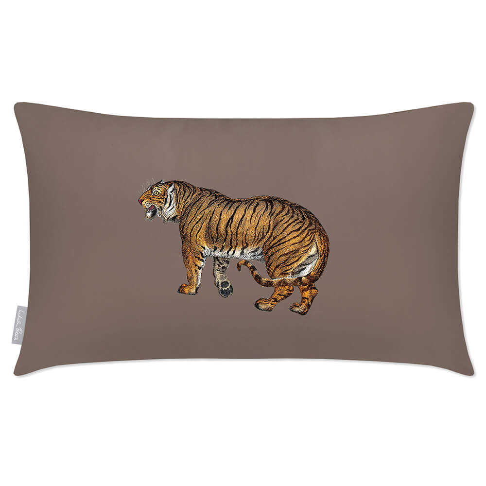 Outdoor Garden Waterproof Rectangle Cushion - Tiger - Dovedale Stone 50 x 30 cm by Izabela Peters