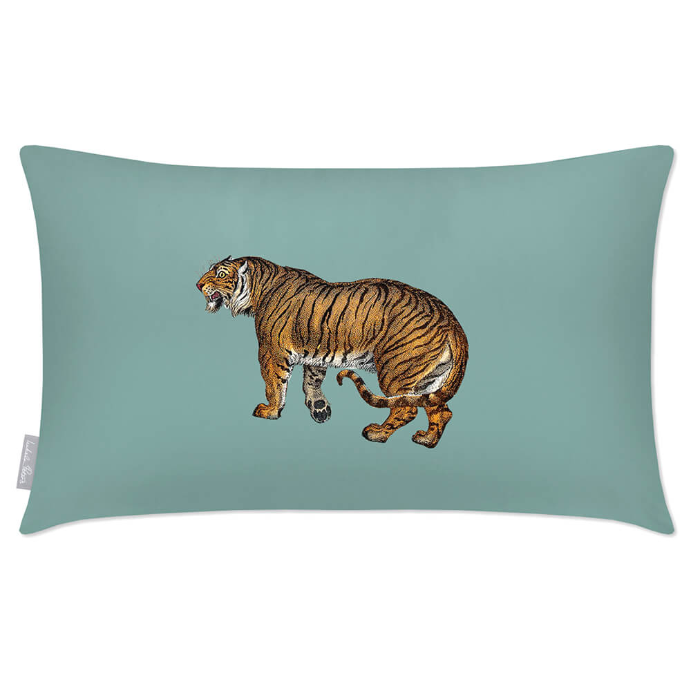 Outdoor Garden Waterproof Rectangle Cushion - Tiger - Blue Surf 50 x 30 cm by Izabela Peters