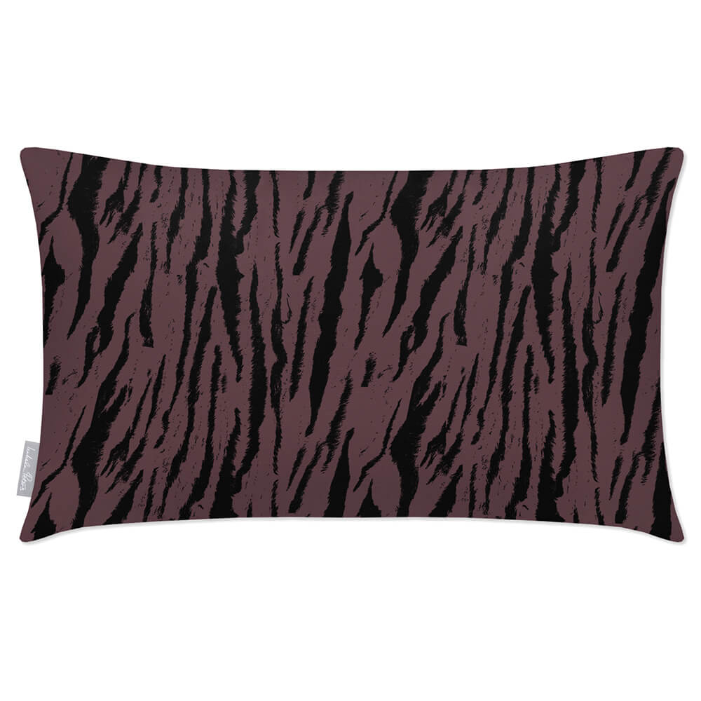 Outdoor Garden Waterproof Rectangle Cushion - Tiger Print - Italian Grape 50 x 30 cm by Izabela Peters