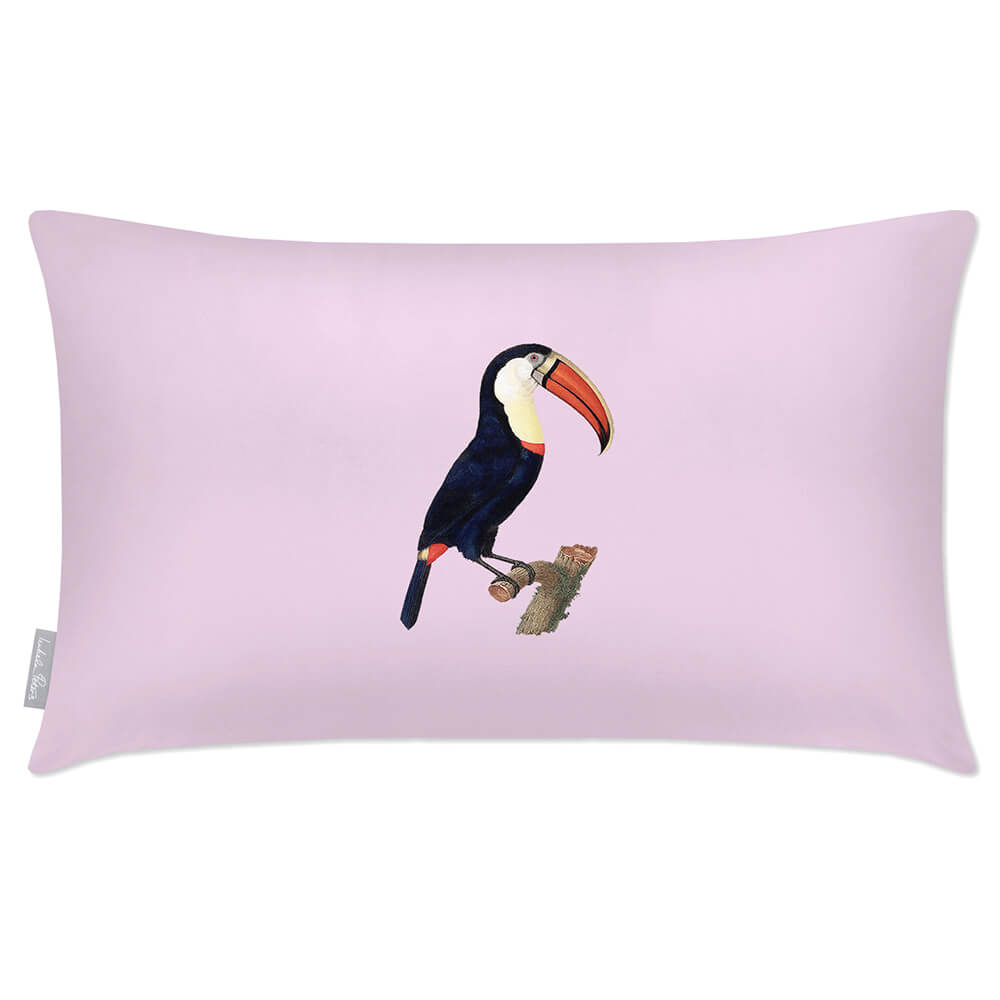 Outdoor Garden Waterproof Rectangle Cushion - Toucan - Blush Pink 50 x 30 cm by Izabela Peters