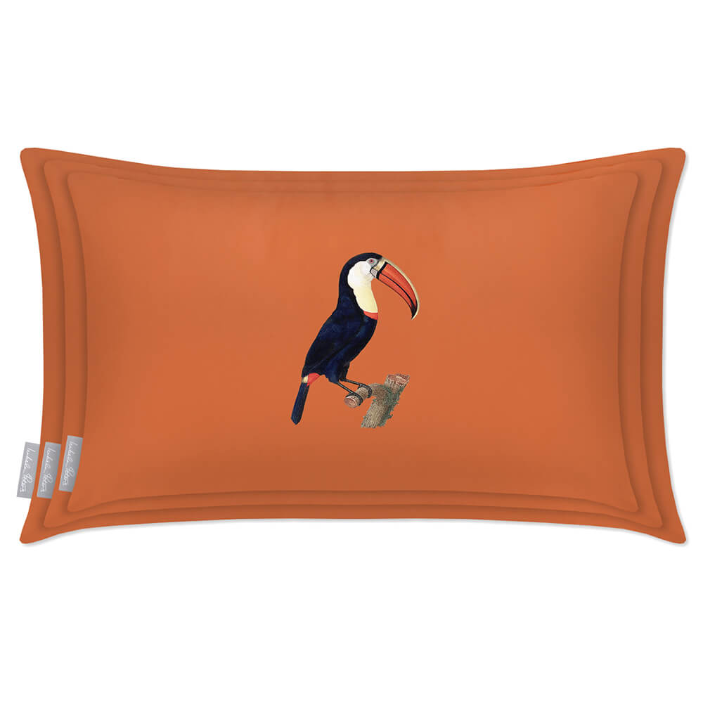 Outdoor Garden Waterproof Rectangle Cushion - Toucan - Burnt Orange 50 x 30 cm by Izabela Peters
