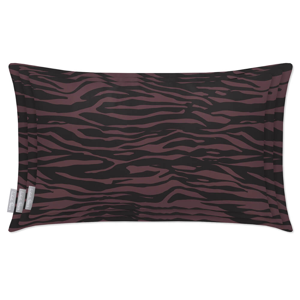 Outdoor Garden Waterproof Rectangle Cushion - Zebra Print - Italian Grape 50 x 30 cm by Izabela Peters