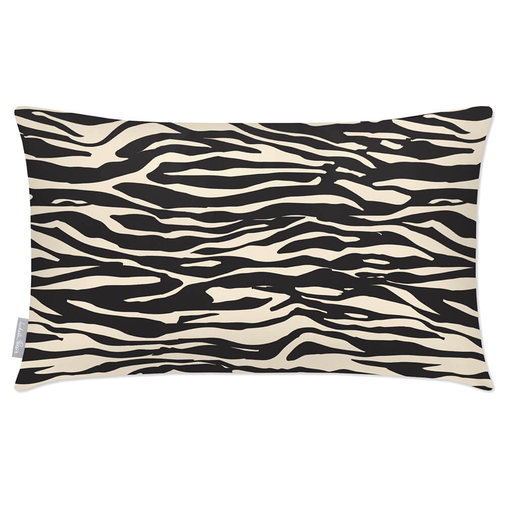 Outdoor Garden Waterproof Rectangle Cushion - Zebra Print - Ivory Cream 50 x 30 cm by Izabela Peters