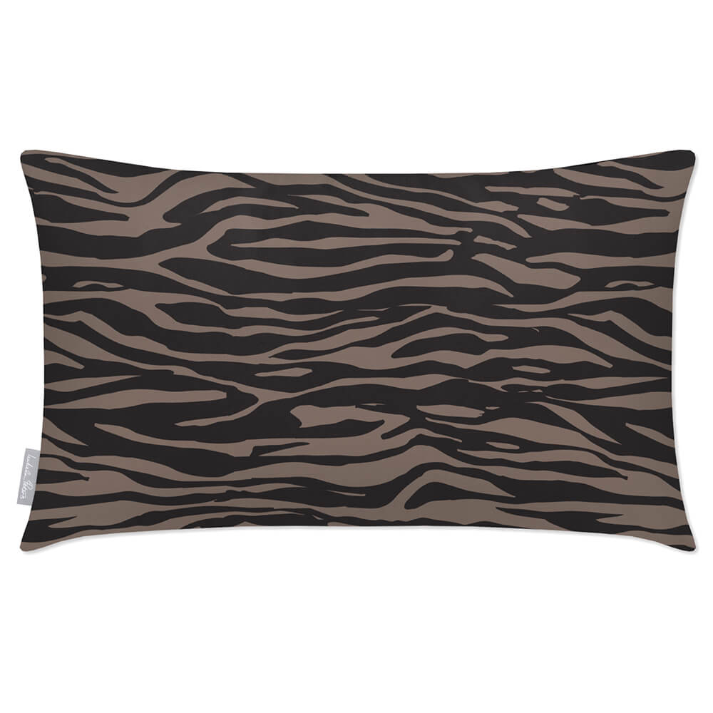 Outdoor Garden Waterproof Rectangle Cushion - Zebra Print - Dovedale Stone 50 x 30 cm by Izabela Peters