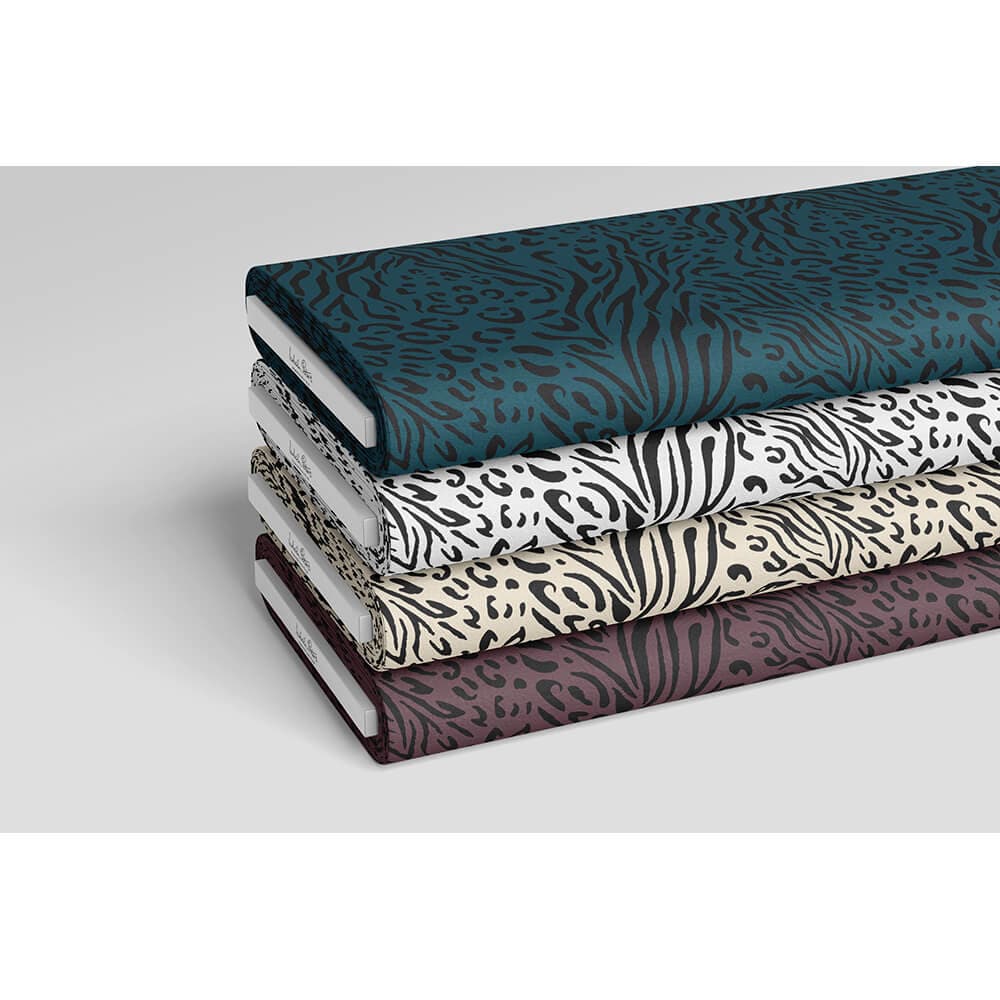 Animal Fusion Print velvet fabric in Italian Grape