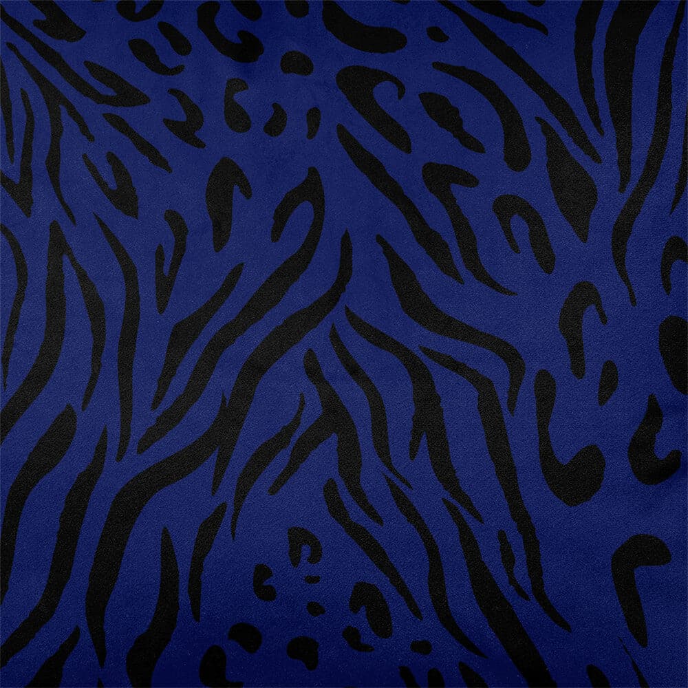 Upholstery Curtain Fabric - Luxury Eco - Friendly Velvet - Animal Fusion Print in Midnight | Izabela Peters