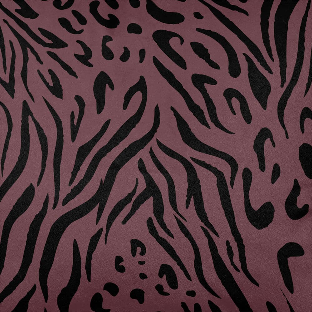 Animal Fusion Print velvet fabric in Italian Grape, pattern detail