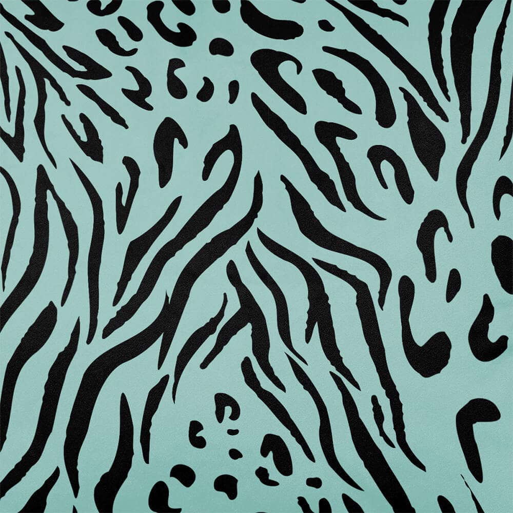 Upholstery Curtain Fabric - Luxury Eco - Friendly Velvet - Animal Fusion Print - Blue Surf by Izabela Peters