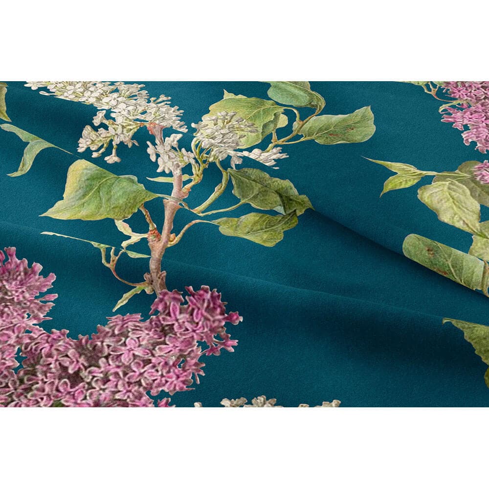 Evening Garden velvet fabric in Teal