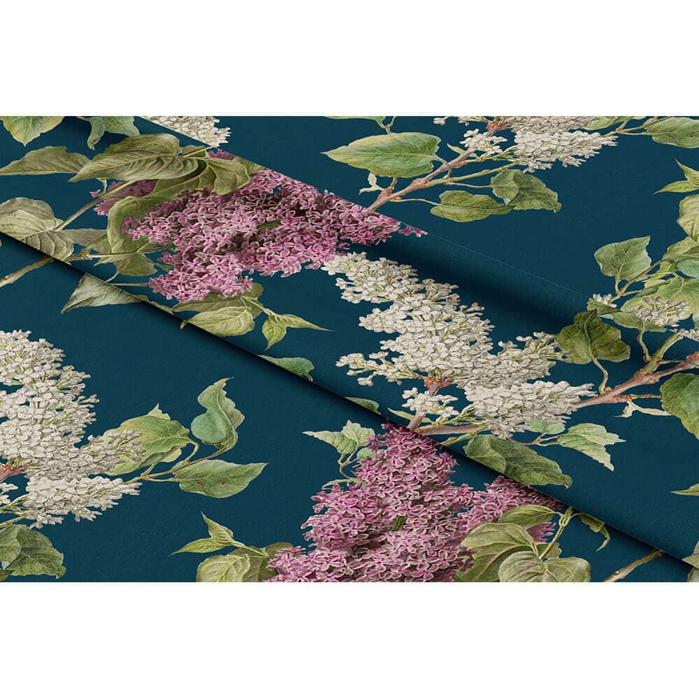 Evening Garden velvet fabric in Teal