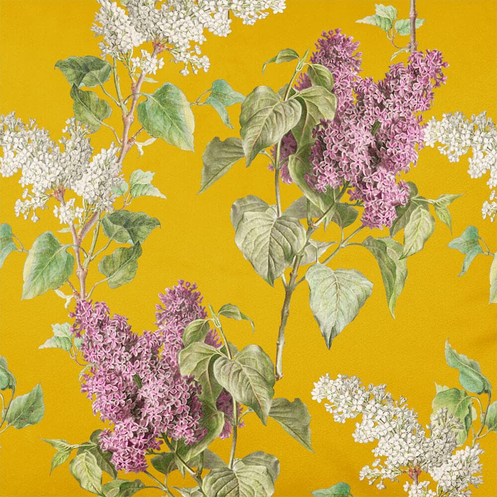 Upholstery Curtain Fabric - Luxury Eco - Friendly Velvet - Evening Garden - Mustard by Izabela Peters