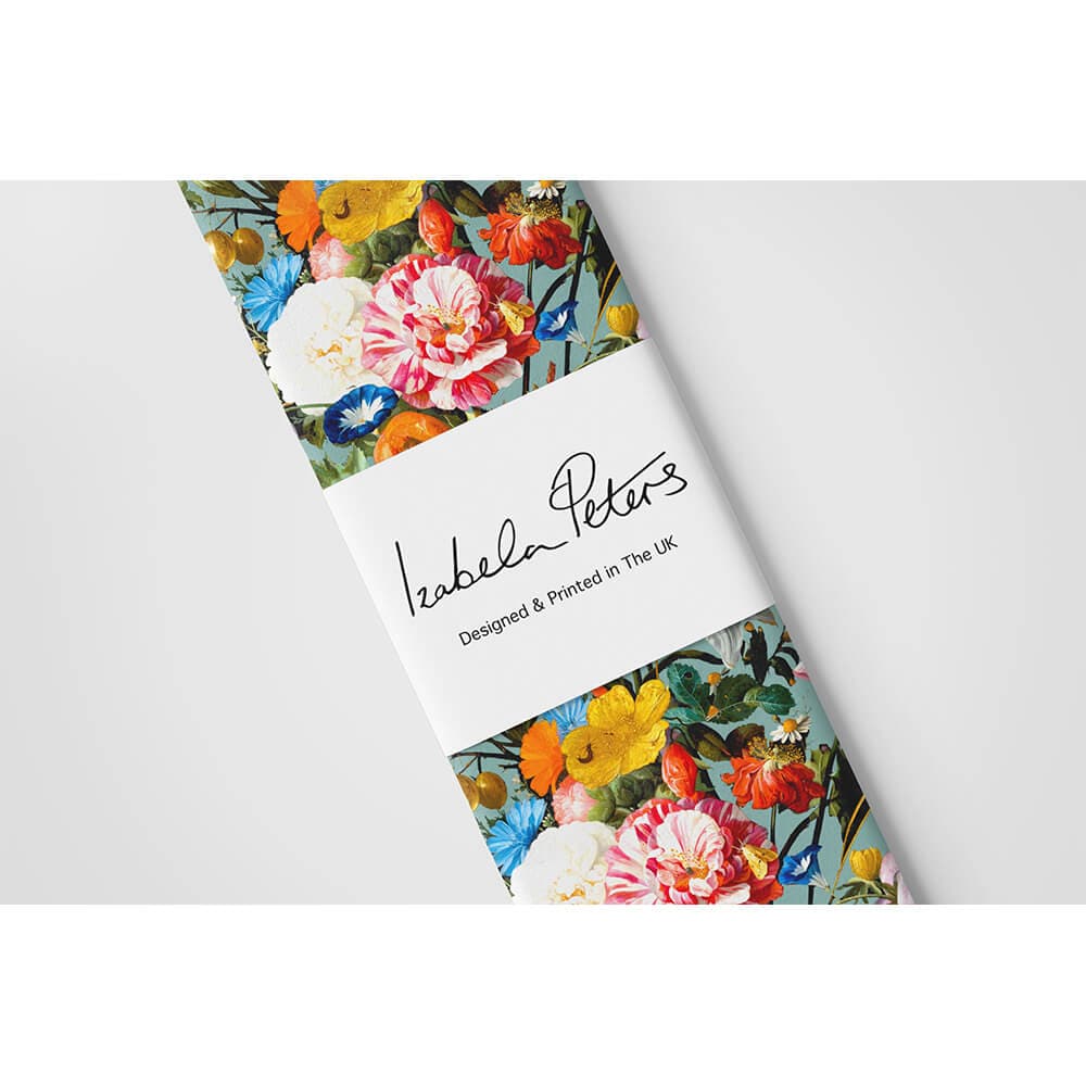 Upholstery Curtain Fabric - Luxury Eco - Friendly Velvet - Floral Dream - Blue Surf by Izabela Peters