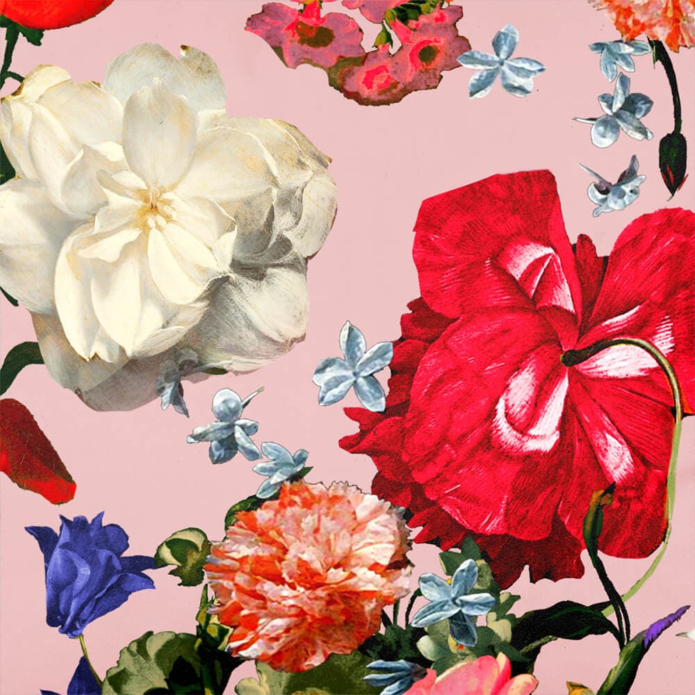 Upholstery Curtain Fabric - Luxury Eco - Friendly Velvet - Garden Bouquet - Rosewater by Izabela Peters