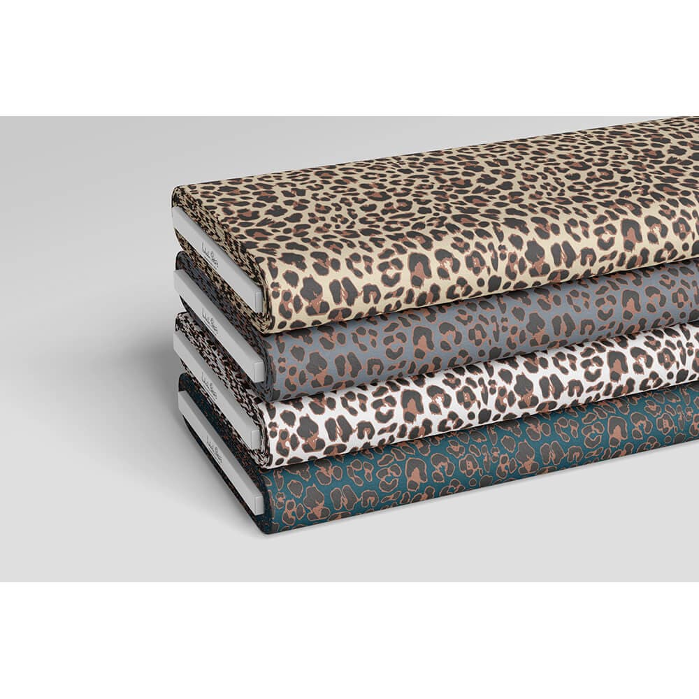 Leopard Print velvet fabric in Cream