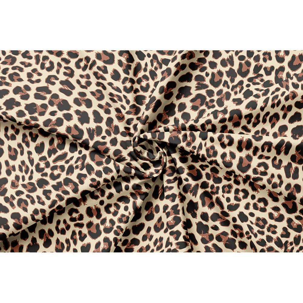 Leopard Print velvet fabric in Cream
