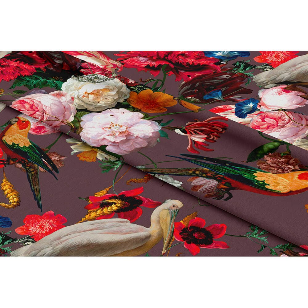 Peruvian Paradise velvet fabric in Italian Grape