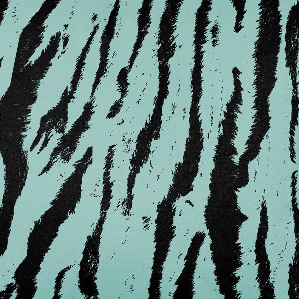 Upholstery Curtain Fabric - Luxury Eco - Friendly Velvet - Tiger Print - Blue Surf by Izabela Peters