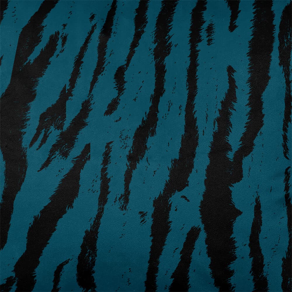 Upholstery Curtain Fabric - Luxury Eco - Friendly Velvet - Tiger Print - Teal by Izabela Peters