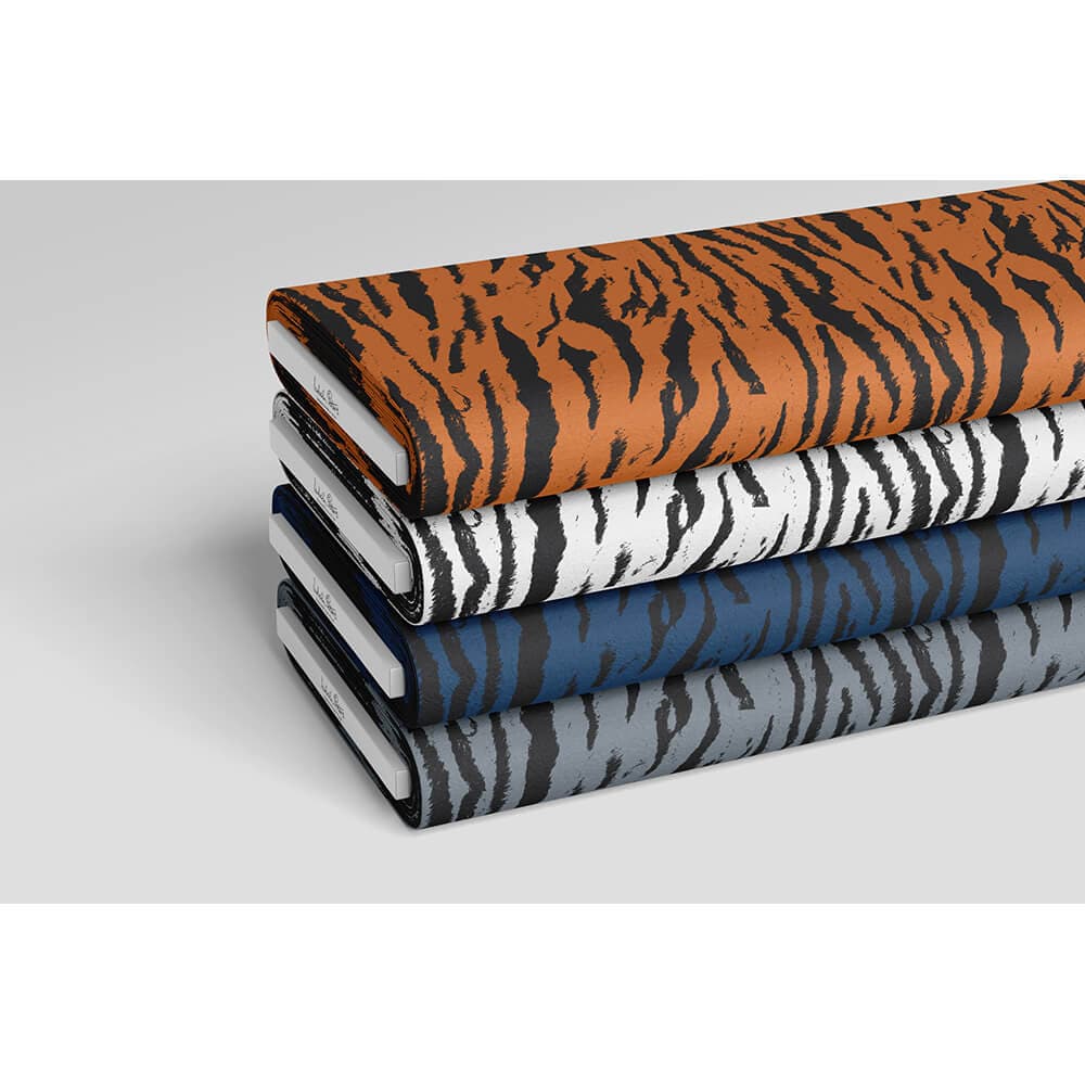Tiger Print velvet fabric in Orange