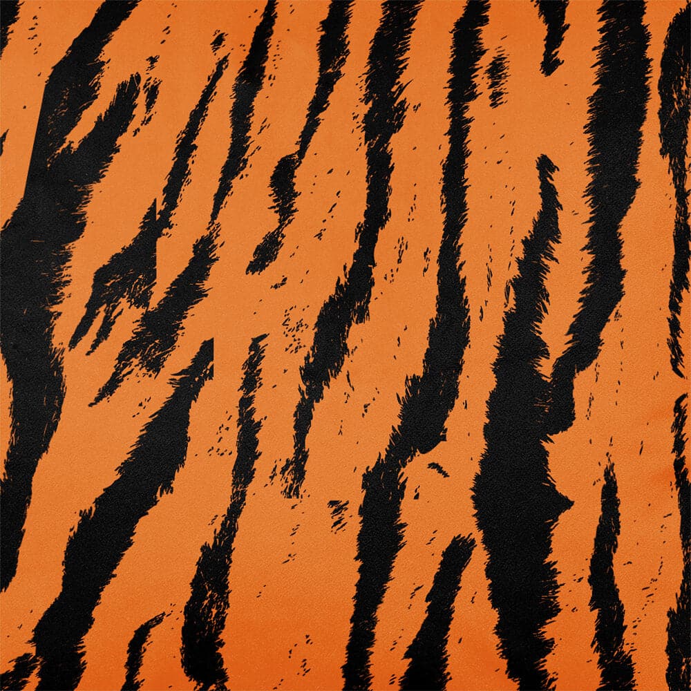 Tiger Print velvet fabric in Orange, pattern detail