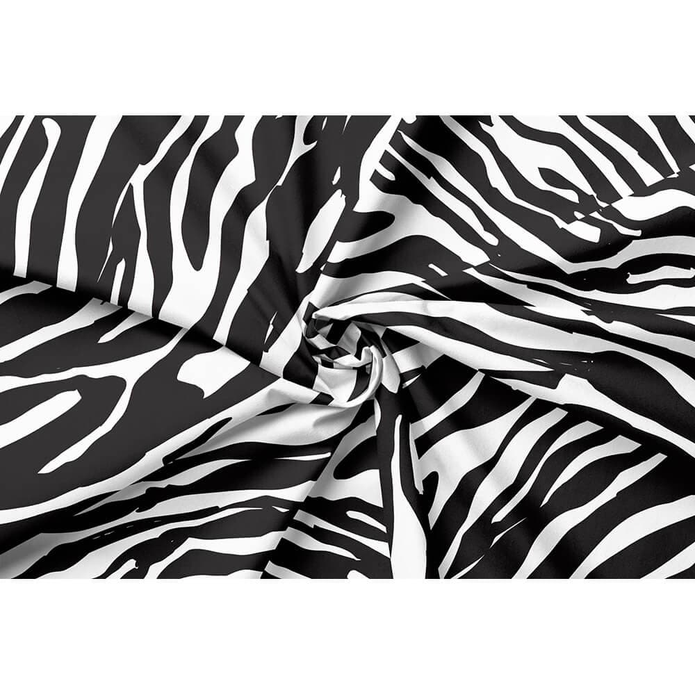 Zebra Print velvet fabric in Black And White