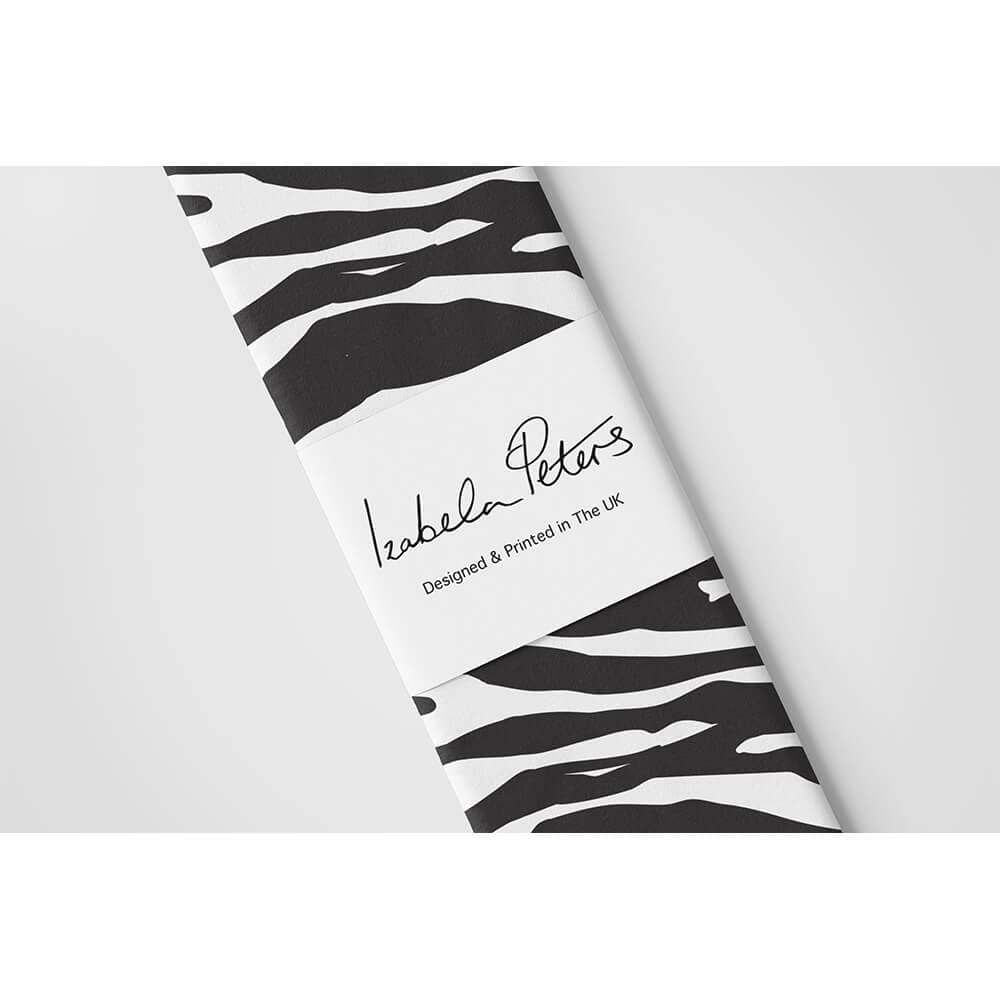 Zebra Print velvet fabric in Black And White