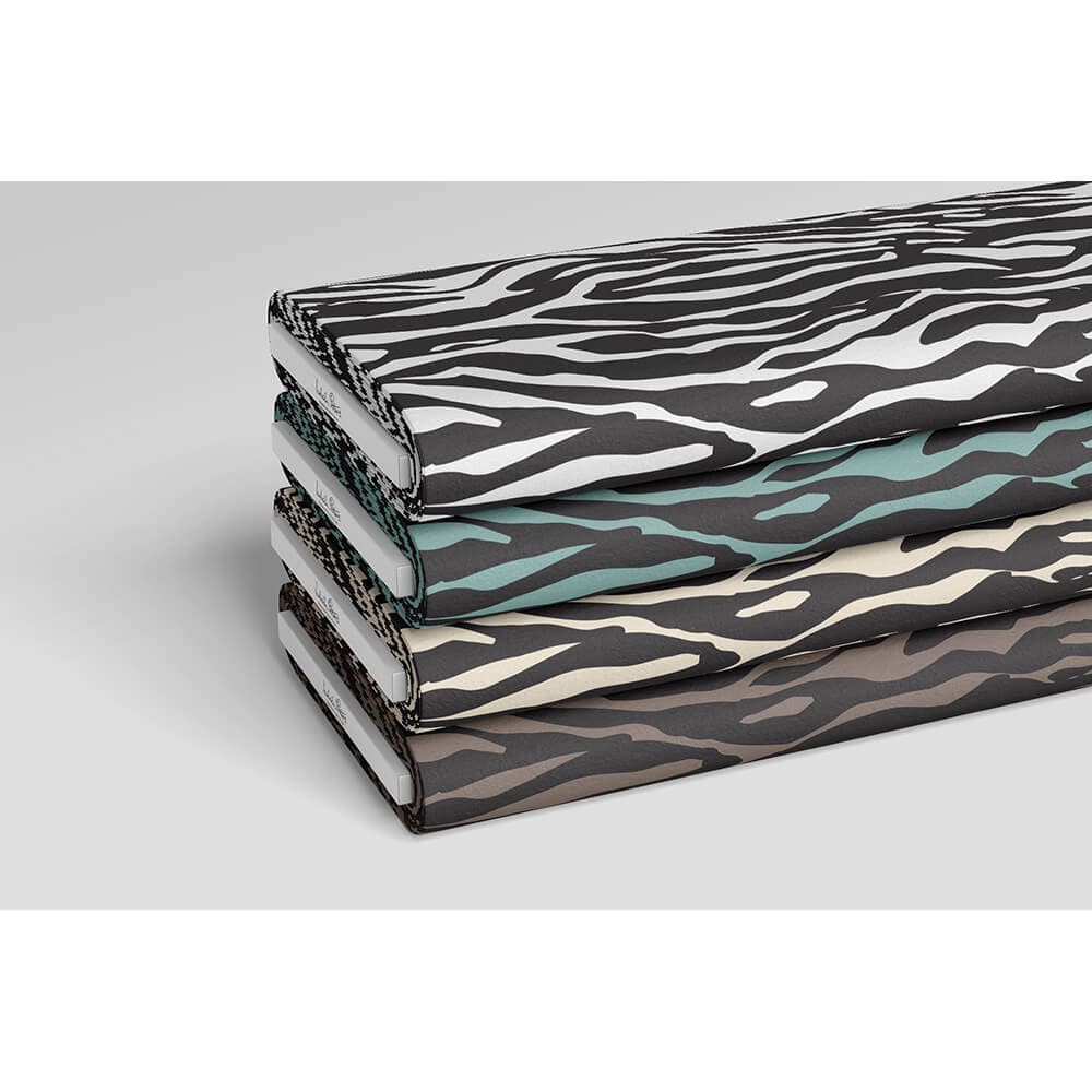 Zebra Print velvet fabric in Black And White