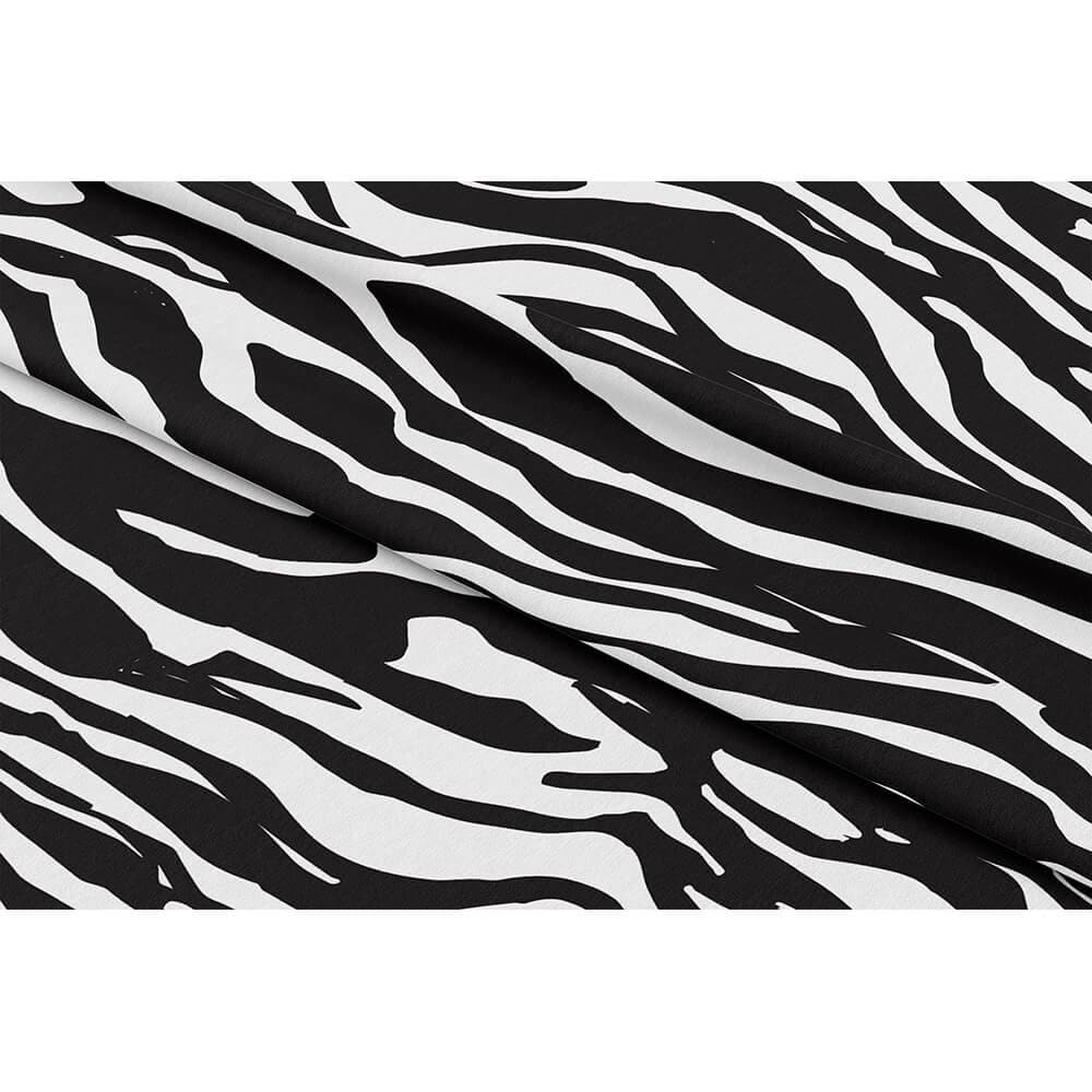 Zebra Print velvet fabric in Black And White