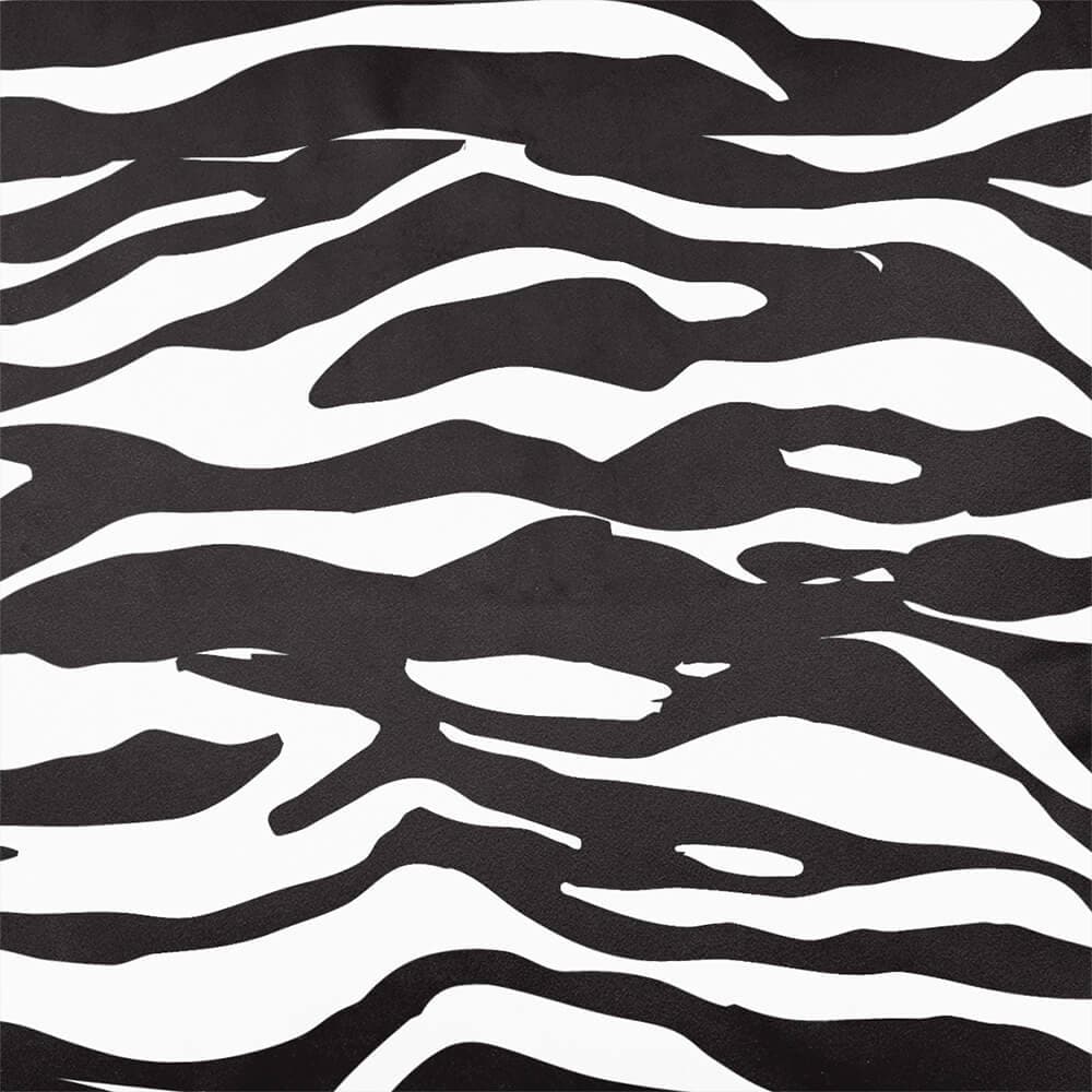 Zebra Print velvet fabric in Black And White, pattern detail