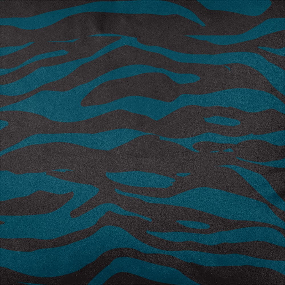Upholstery Curtain Fabric - Luxury Eco - Friendly Velvet - Zebra Print - Teal by Izabela Peters