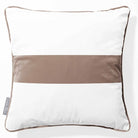 1 Stripe Horizontal | Sustainable Velvet Cushion with Piping - Dovedale Stone 40 x 40 cm by Izabela Peters