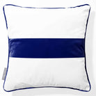 1 Stripe Horizontal | Sustainable Velvet Cushion with Piping - Midnight 40 x 40 cm by Izabela Peters