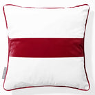 1 Stripe Horizontal | Sustainable Velvet Cushion with Piping - Raspberry Red 40 x 40 cm by Izabela Peters