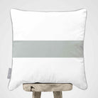 1 Stripe Horizontal | Sustainable Velvet Cushion with Piping - Storm Grey 40 x 40 cm by Izabela Peters