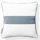 1 Stripe Horizontal | Sustainable Velvet Cushion with Piping - French Grey 40 x 40 cm by Izabela Peters