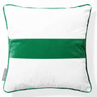 1 Stripe Horizontal | Sustainable Velvet Cushion with Piping - Emerald Green 40 x 40 cm by Izabela Peters