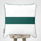 1 Stripe Horizontal | Sustainable Velvet Cushion with Piping - Forest Biome 40 x 40 cm by Izabela Peters