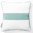 1 Stripe Horizontal | Sustainable Velvet Cushion with Piping - Blue Surf 40 x 40 cm by Izabela Peters
