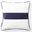 1 Stripe Horizontal | Sustainable Velvet Cushion with Piping - Graphite 40 x 40 cm by Izabela Peters