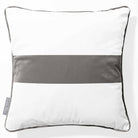 1 Stripe Horizontal | Sustainable Velvet Cushion with Piping - Beluga 40 x 40 cm by Izabela Peters
