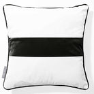 1 Stripe Horizontal | Sustainable Velvet Cushion with Piping - Charcoal 40 x 40 cm by Izabela Peters