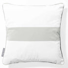 1 Stripe Horizontal | Sustainable Velvet Cushion with Piping - Storm Grey 40 x 40 cm by Izabela Peters