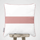 1 Stripe Horizontal | Sustainable Velvet Cushion with Piping - Rosewater 40 x 40 cm by Izabela Peters