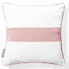 1 Stripe Horizontal | Sustainable Velvet Cushion with Piping - Rosewater 40 x 40 cm by Izabela Peters