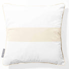 1 Stripe Horizontal | Sustainable Velvet Cushion with Piping - Ivory Cream 40 x 40 cm by Izabela Peters